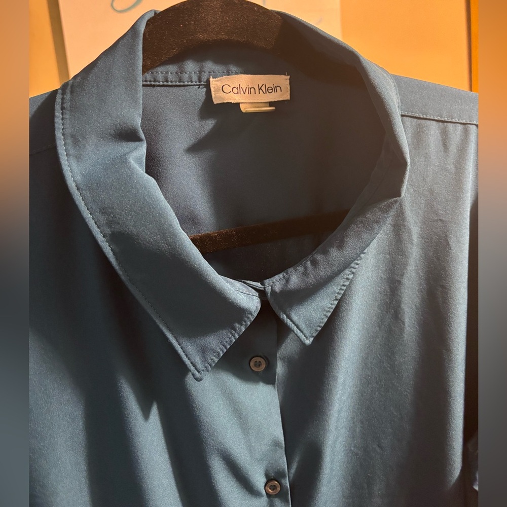 Calvin Klein long sleeve button up. Dark teal color XL